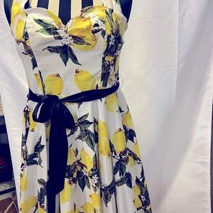 Halter style fun lemon print dress.